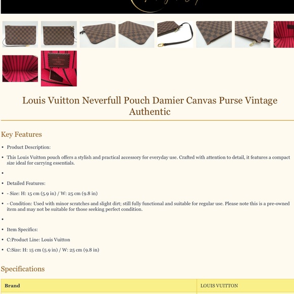 Louis Vuitton Brown Checkered Pouch - Picture 11 of 11